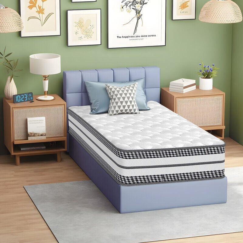 Yidatong - Matelas 90x190 cm - Ép 20cm - Mémoire de forme - 7 Zones -Fermeté Moyenne - Respirabilité - Haute Resilience