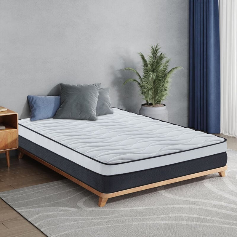 Matelas 90x190 cm, Ép 23cm, Mémoire de Forme + Matelas à Ressorts Ensachés Indépendant, Matelas de Lit d'Adulte et d'enfant, 7 Zone