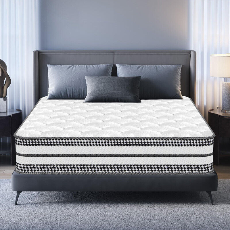 Matelas 90x190 cm - Ép 25cm, Soutien Parfait, 7 Zones de Confort -Mousse à mémoire de Forme + Ressorts ensachés - Fermeté Moyenne