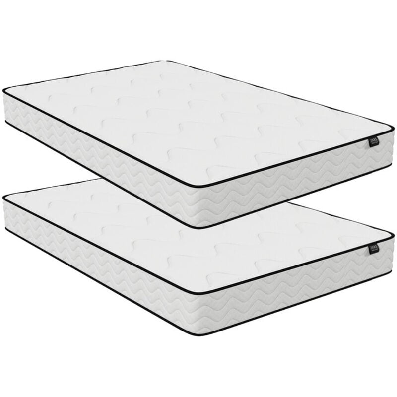 Lot de 2 matelas 90x190 cm Inre Ressorts ensachés, Solide et Confortable, Épaisseur 20cm