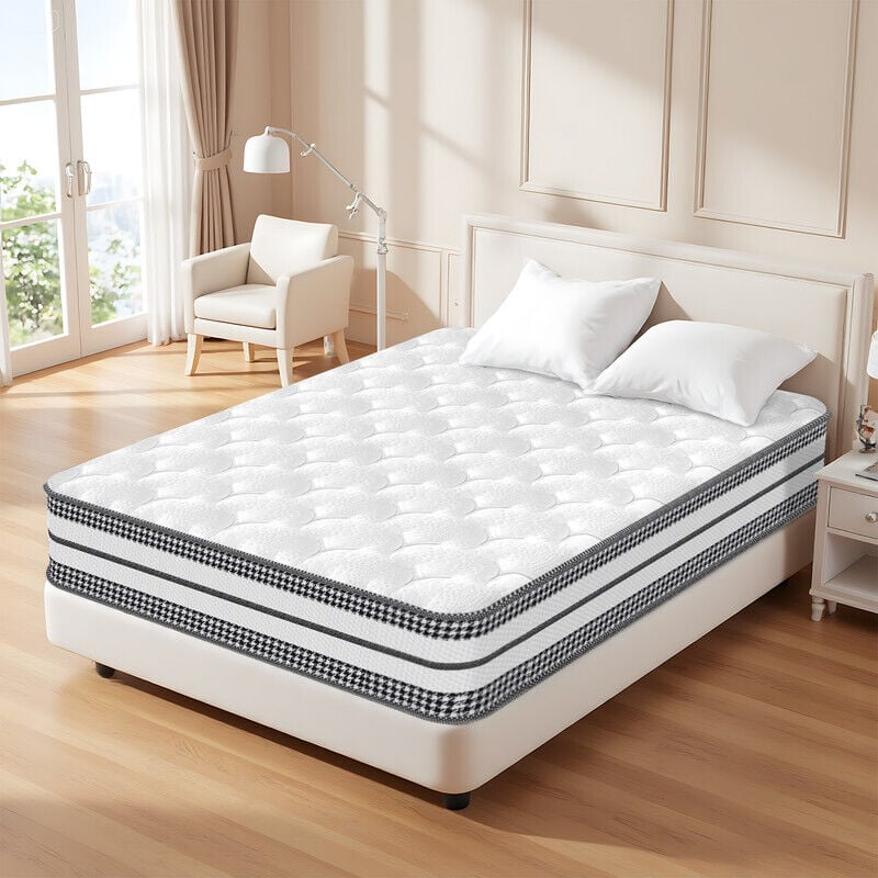 Matelas 90x190 cm - Soutien Parfait - Anti-acariens - 7 Zones de Confort -Ressorts ensachés - Fermeté Moyenne - Ép 26cm
