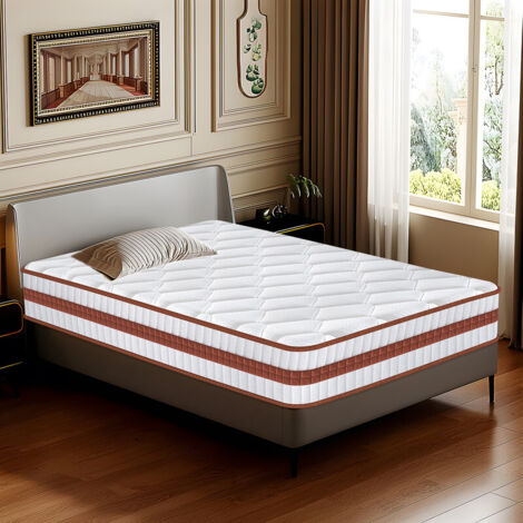 Matelas 90x190 Épaisseur 26 cm Certifié Oeko-TEX, Moyenne Ferme H3 Matelas 1 Personne Hybride à Ressorts Ensachés Indépendant en Mousse à Mémoire de Forme