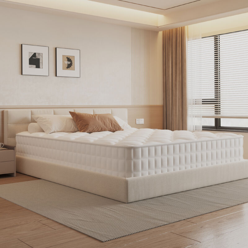 Authmic – Matelas à mémoire de forme 140x190 cm – Épaisseur 22 cm – 7 zones de confort – Mousse mémoire adaptative – Soutien ergonomique