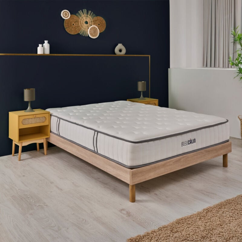 Matelas 140x190cm ressorts ensachés mousse viscoélastique - épaisseur 23cm - Idéal