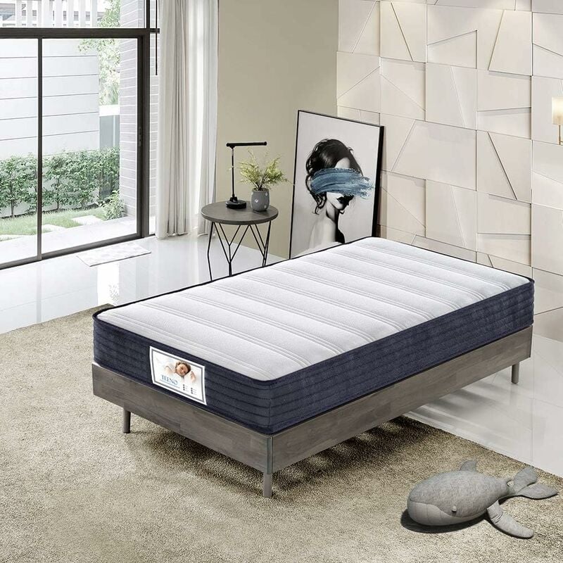 Teeno - Matelas 90x190x22cm en Mousse et Ressorts Mousse polyuréthane et 2CM mémoire de Forme
