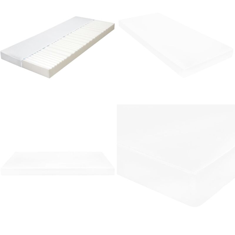 Matelas 90x200 cm 7 zones Mousse PU 10 cm H2 H3 - Matelas Invité - Matelas Mousse PU - Matelas 7 Zones - Matelas Confortable - Soutien Lombaire