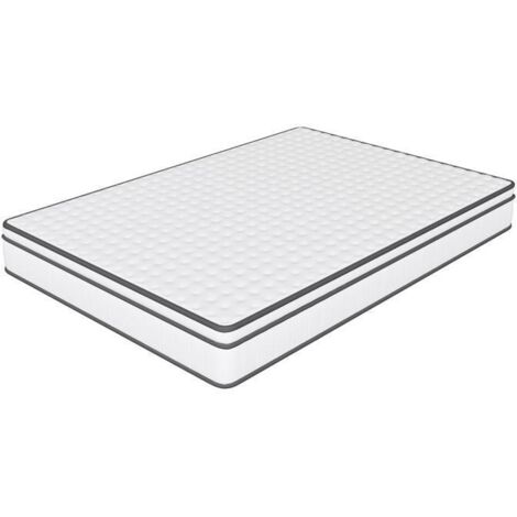 Matelas 90x200 cm - Épaisseur 25 cm - Ressorts ensachés - 7 zones de confort - Tissu 3D respirant