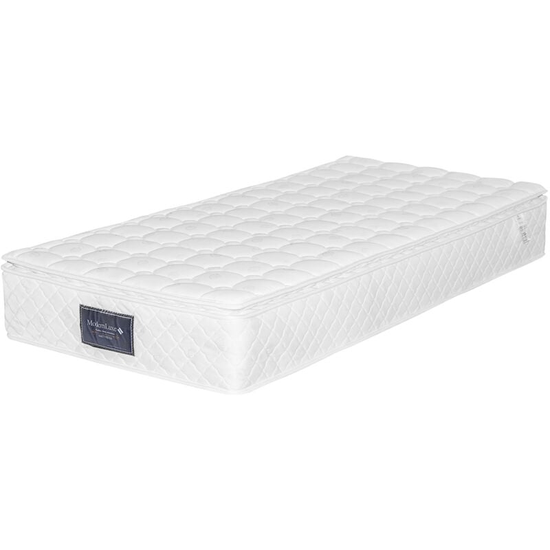 Matelas 90X200 Ressorts Ensachés Indépendance de Couchage Epaisseur 25cm Revêtement en Microfibre Confort 7 Zones Antibactérien