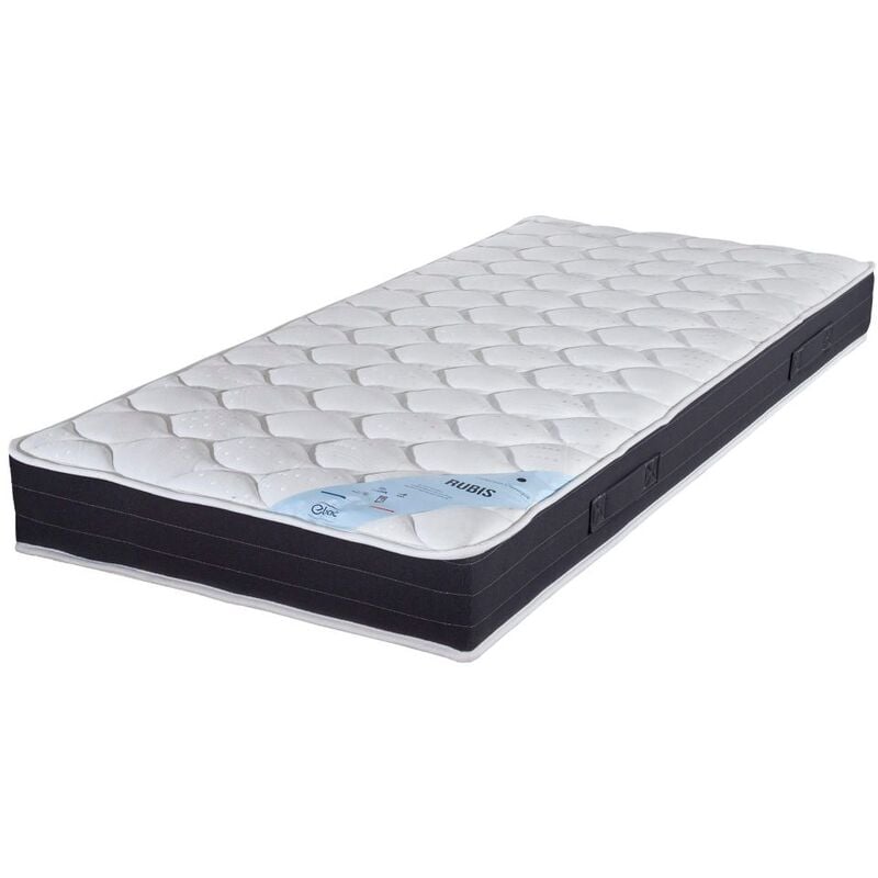 Ebac Literie - Matelas 90x200 Rubis - Ressorts - Hauteur 21 cm - Soutien très ferme