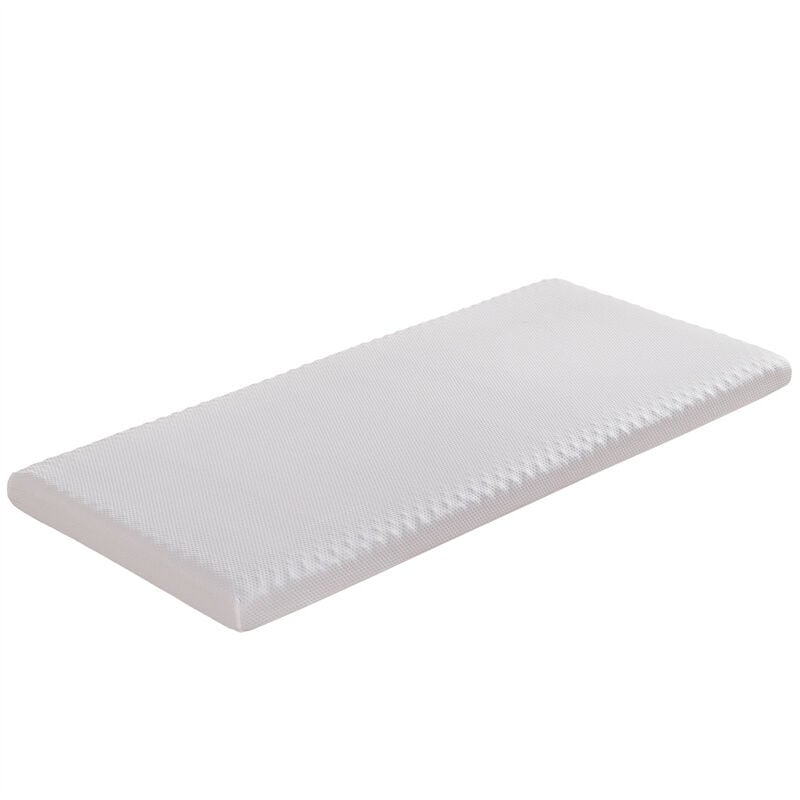 Matelas 90x200cm, tissu nid d'abeille, certifié Oeko-Tex, dureté H3, housse blanche + éponge 23D gris