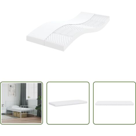 Matelas à 7 zones -  Matelas en mousse blanc 80x200 cm 7 zones dureté 20 ILD
