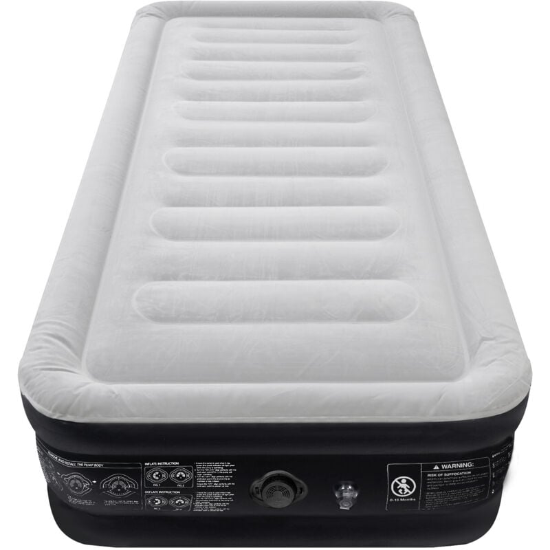 Matelas à air Matelas à air Lit à air Auto-gonflant Matelas gonflable avec pompe à air électrique intégrée & sac Gonflage rapide Lit d'invité pour