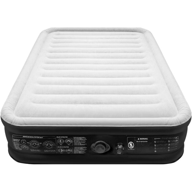 Matelas à air Matelas à air Lit à air Auto-gonflant Matelas gonflable avec pompe à air électrique intégrée & sac Gonflage rapide Lit d'invité pour