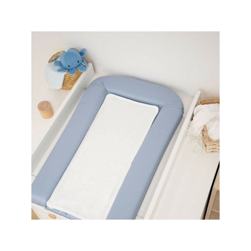 Domiva - Matelas a langer avec 2 éponges amovibles - Bleuet - 42 x 70 cm
