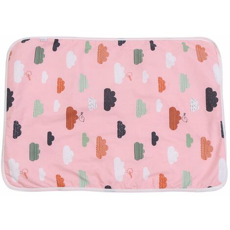 Matelas à Langer de Bébé Kits de Change Dérapage Housse Bébé Tapis Urine en Coton pour Poussette Lit de Bébé Enfant-rose