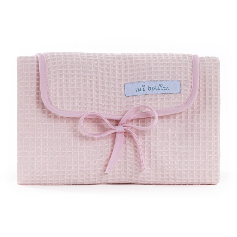Matelas à langer portable, pliable et imperméable. Tissu 100% coton gaufré. Facile à ranger dans le sac de la maman. Idéal pour un cadeau de