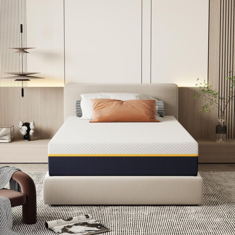 Dewinner – Matelas mémoire de forme 90 x 190 cm – Hauteur 21 cm – Fermeté moyenne – Mousse à charbon de bambou – Anti-humidité et hypoallergénique