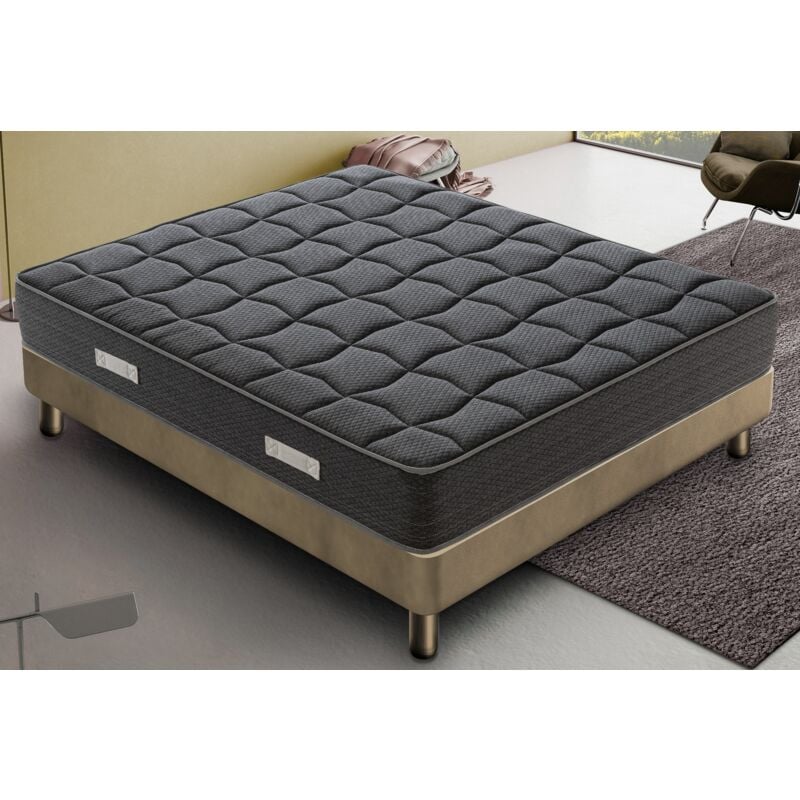 Matelas à mémoire de forme 135x200 - Hauteur 20 cm - Orthopédique - Rigidité H4 - Blackmoon