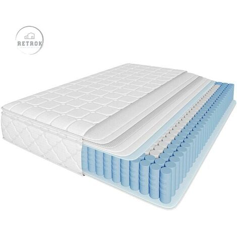 RETROK Matelas à ressorts 90x200cm - Matelas mousse froide 7 zones, âme à ressorts ensachés, dessus matelassé microfibre, dureté H3, hauteur 25cm