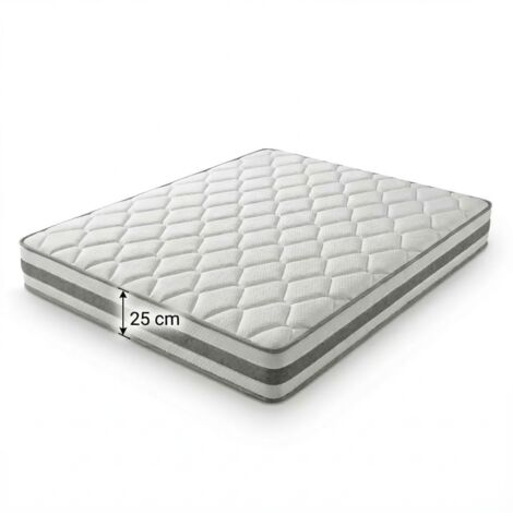 Matelas à ressorts ensachés 160x200 cm – 25 cm – 7 zones – Mousse froide – Fermeté H4 – Tissu en microfibre respirant – OEKO-TEX