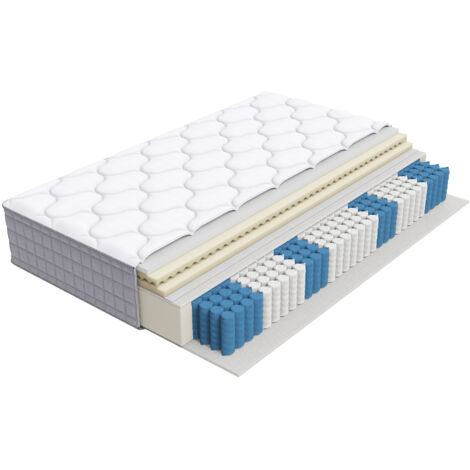 Matelas à ressorts ensachés de 25 cm d'épaisseur-120 x 200 cm-matelas ergonomique