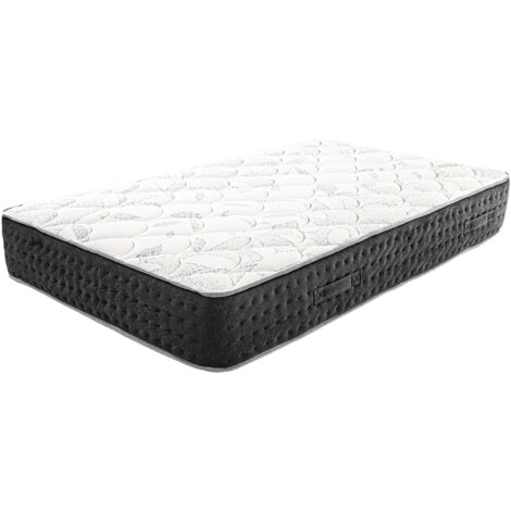 Matelas à ressorts ensachés MIERA , 90x190 cm, en mousse haute densité, Soutien très ferme, face été/hiver, épaisseur 27 cm