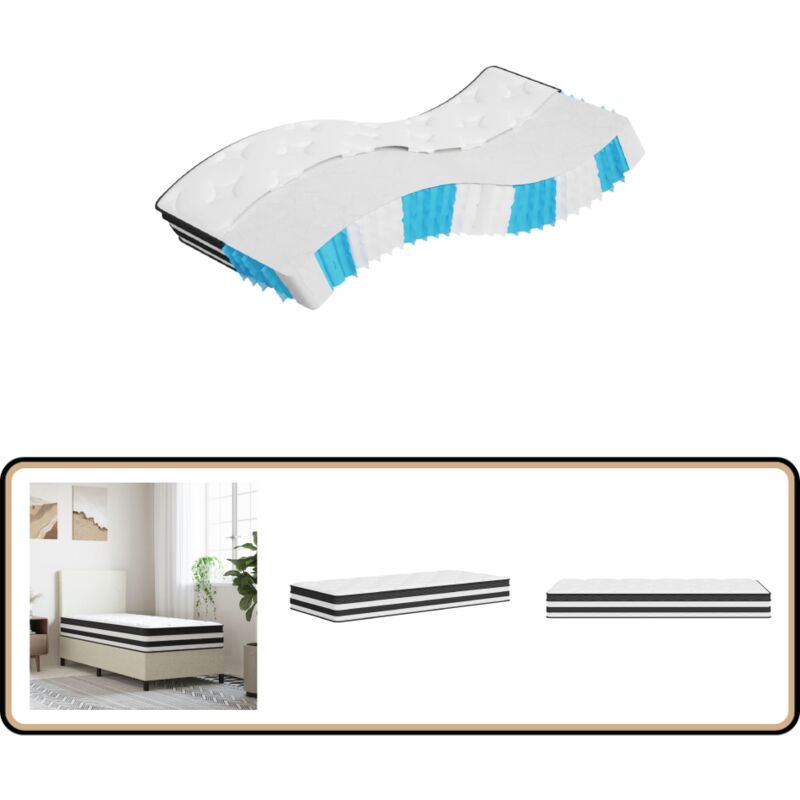 Matelas à ressorts ensachés moyen 70x200 cm - Matelas à Ressorts Ensachés - Matelas Double - Matelas Confort - Matelas Bon Marché - Literie
