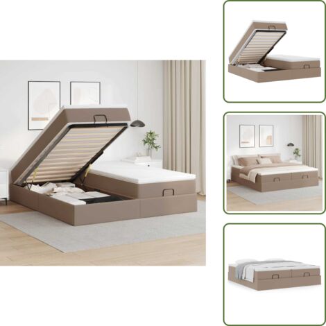 Matelas à ressorts ensachés - VidaXL Cadre de lit ottoman et matelas cappuccino 180x200cm similicuir - Surmatelas