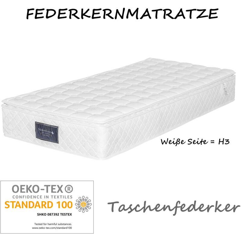 Matelas à ressorts, matelas mousse froide 7 zones, ressorts ensachés, 90x200cm, 100% certifié Oeko-Tex, surmatelas matelassé en microfibre, test de