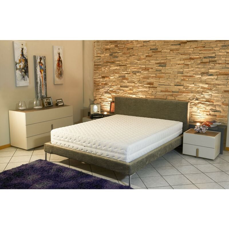 Matelas + Alèse 160x200 x 18 cm - une Face Soutien Souple et une Face Soutien Ferme - Dehoussable Housse Lavable - reference Clarisse - Noyau Poli