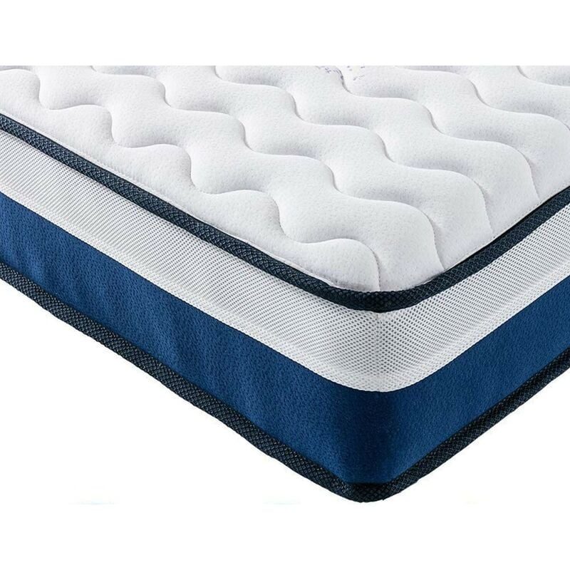 Nuits D'or - Matelas alexis a Ressorts + 3,5 cm Memoire de Forme 70 Kg/m3 - 70x190 Hauteur +/- 25 cm - Accueil Ferme - Soutien Ferme - 7 Zones de