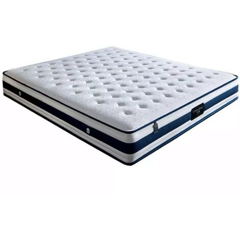 Matelas madison a ressorts ensaches + 3,5 cm latex naturel à 70 % en 75  kg/m3 - 120x190 hauteur +/- 25 cm - accueil moelleux - soutien ferme - 5  zones de confort - hypoallergenique - Conforama