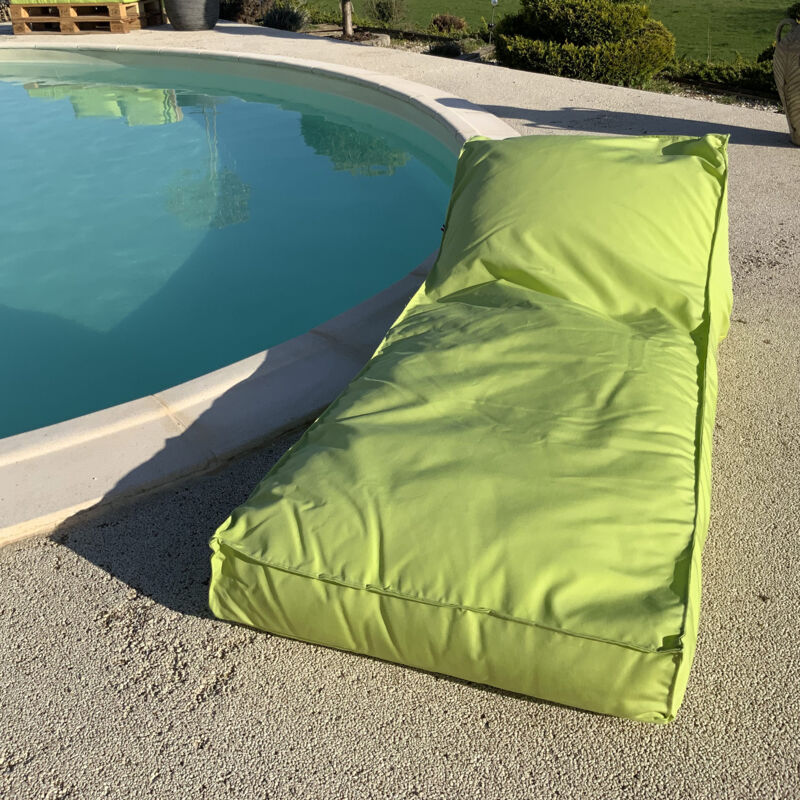 Matelas bain de soleil en microbille Vert pomme 160x65 cm