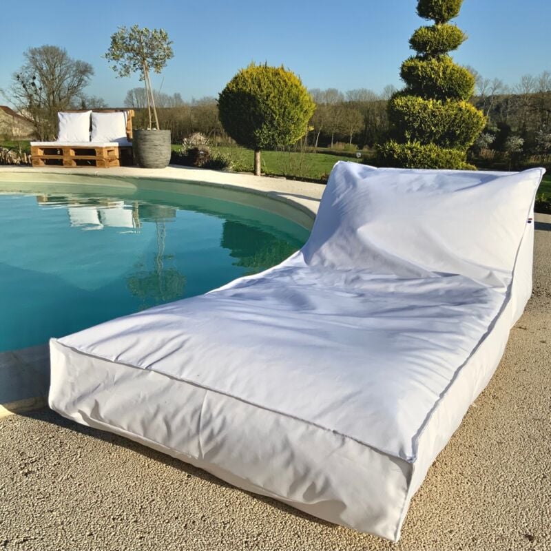 Matelas bain de soleil en microbille Blanc 160x65 cm