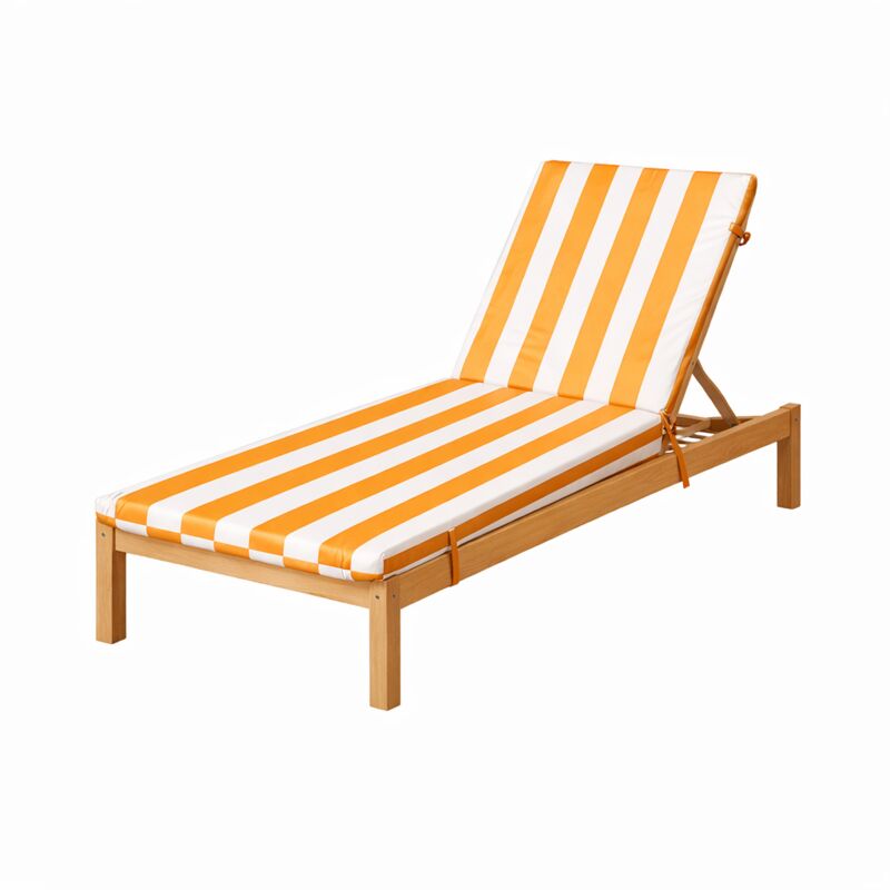 Matelas bain de soleil imperméable déhoussable à rayures pour transat ARCACHON Jaune 60x190 cm