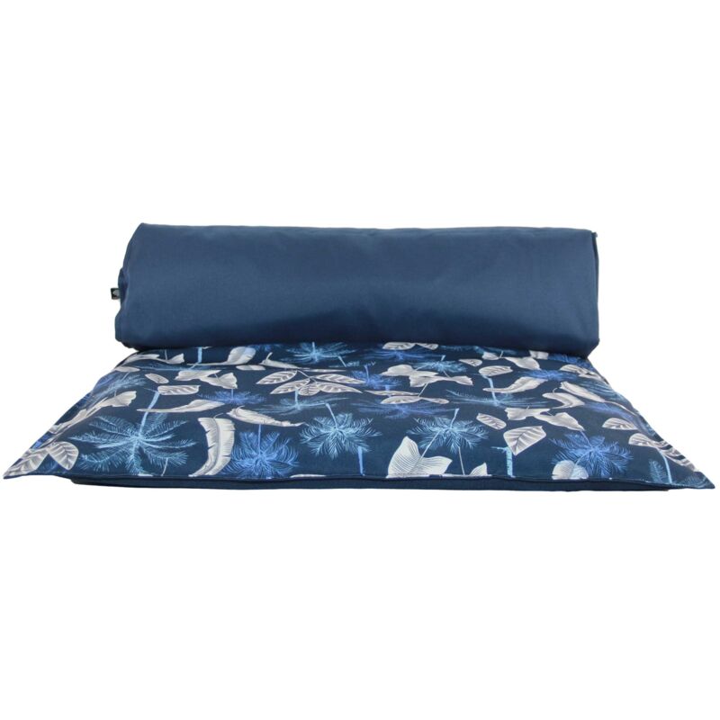 Matelas bain de soleil extérieur motif exotique Bleu 65x200 cm