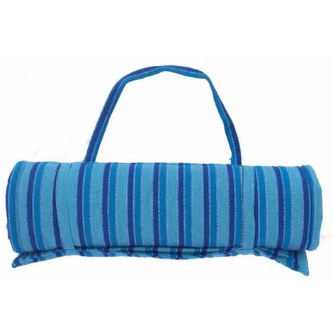 Matelas bain de soleil rayé bleu 190x65cm – Épaisseur 2cm – Confort optimal pour hamac et transat – Lavable à 30°C – Hamac Detente