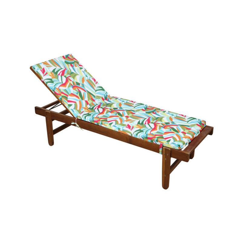 Douceur D'intérieur - Matelas Bain de soleil tamaris multicolore – 60 x 190 x 4 cm - 60x190cm - Vert