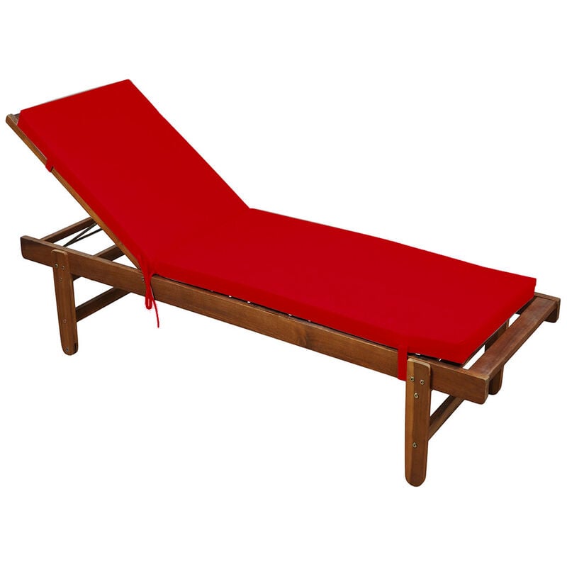 homemaison - matelas bain de soleil toile outdoor rouge 55x180 cm - rouge