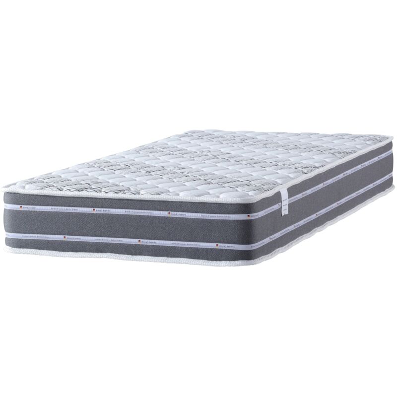 Literie Julien - Lot de 2 Matelas Maxi 80x200 x 23 cm + 2 Oreillers Visco - Ferme - rembourrage 100 % polesther - âme 100 % polyuréthane poli lattex