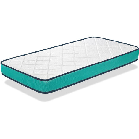 Matelas Bebe Milu Bleu 60x1 Epaisseur 11 Cm Noyau Mousse Perfore Et Anti Bacterien Dormalit