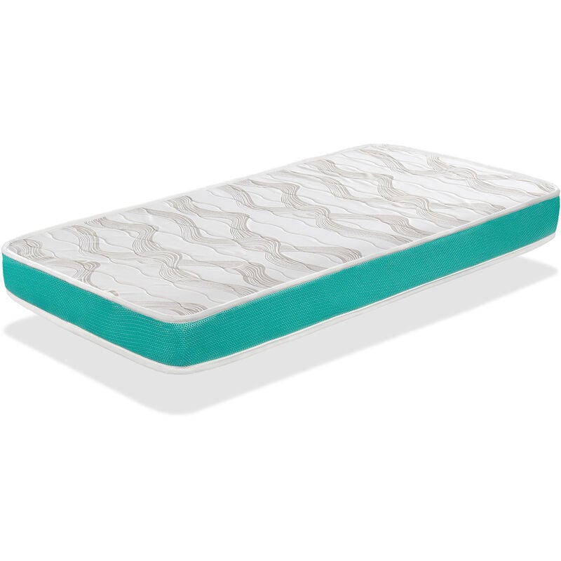 Xaluca - Matelas bebe milu vert 67x137 Epaisseur 14 cm - Noyau en mousse perfore et Respirant -dormalit