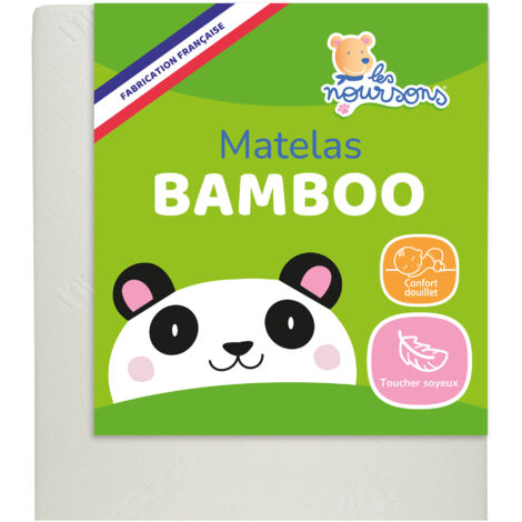 Matelas Bébé / Enfant Bamboo - 70x140 cm - Sans Traitement chimique - Fabrication Française