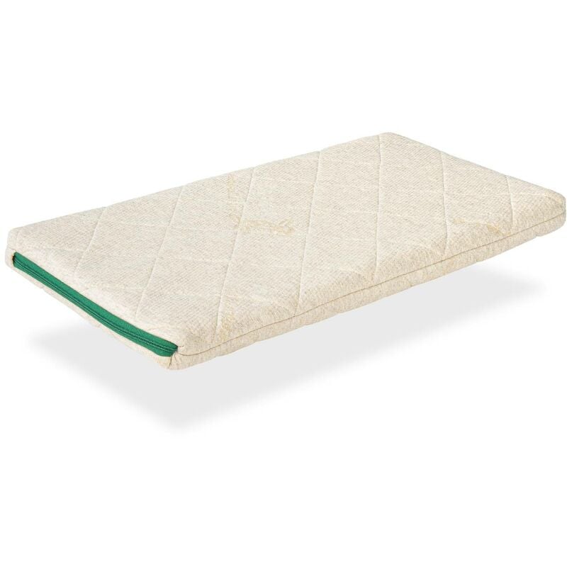Matelas Mini Berceau 80x40 Epaisseur 7 cm .Latex et Coco Naturel. Tissu organic 100%