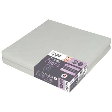 Matelas Bébé Pliant 60x120x4cm - 2 Parties - Couchage D'appoint - Déhoussable - Fabriqué En France