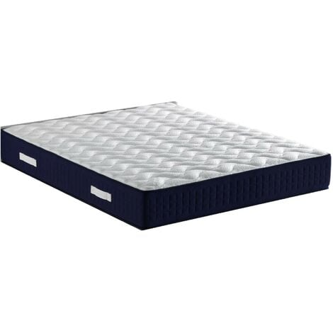 LITERIE JULIEN Matelas benjamin a Ressorts Ensaches + 3,5 cm contact latex à 70 % en 70 Kg/m3 + Alese 160x200 Hauteur +/- 30,5 cm - Accueil Moelleux - Soutien Equilibre - 5 Zones de Confort -