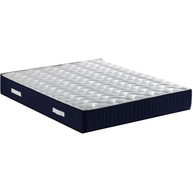Matelas benjamin a Ressorts Ensaches + 3,5 cm Latex Naturel à 70 % en 75 Kg/m3 + Alese 140x190 Hauteur +/- 30,5 cm - Accueil Moelleux - Soutien
