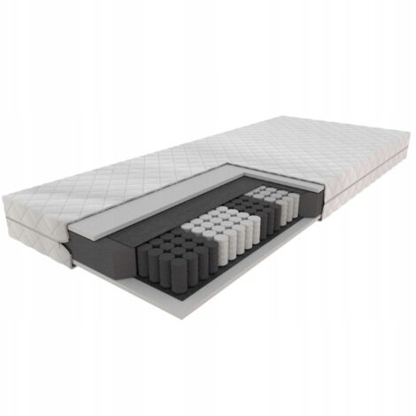 Matelas blanc 120/200 cm à ressorts ensachés, antifongique et hypoallergénique, 16 cm d'épaisseur