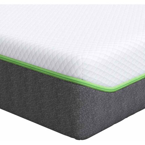 Matelas Blanc et Gris 100 x 200 cm Tissu jacquard