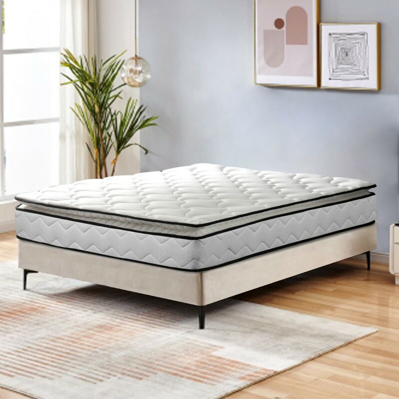 Matelas Buckingham Empereur Sur-matelas integre 7 zones 60x120cm Epaisseur 22cm Mousse Memoire de forme - gris
